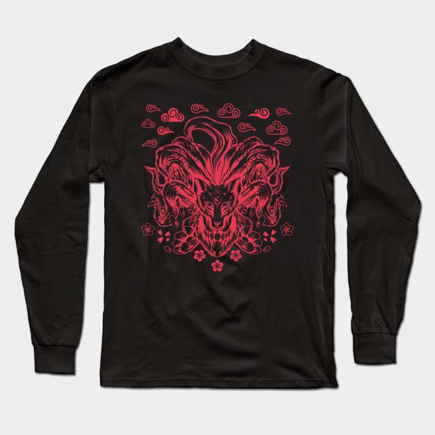 Nine Tails Fox Long Sleeve T-Shirt by soulfulprintss8